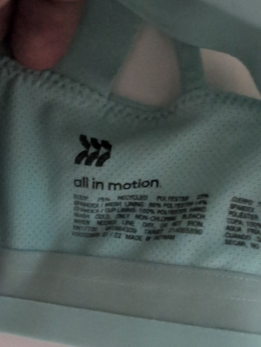 all in motion Mint Aqua Strappy Racerback Sports Bra - Picture 2 of 4